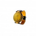 Montre Superior  Quartz en cuir noir interieur jaune -UNISEX